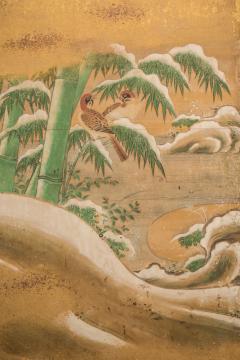 Japanese Six Panel Screen Rimpa School Painting of Seasonal Landscape - 327615