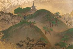 Japanese Six Panel Screen Rolling Country Landscape - 1930178