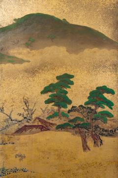 Japanese Six Panel Screen Rolling Country Landscape - 1930196