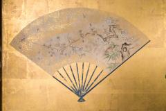 Japanese Six Panel Screen Scattered Fans - 2405579
