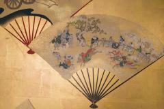 Japanese Six Panel Screen Scattered Fans - 2405581
