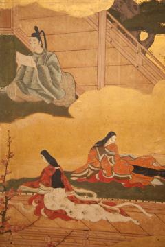 Japanese Six Panel Screen Scene from the Tale of Genji - 3228476