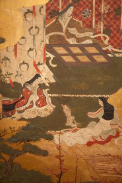 Japanese Six Panel Screen Scene from the Tale of Genji - 3228477