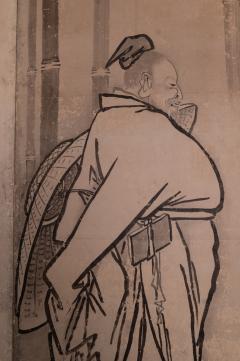 Japanese Six Panel Screen Scholars in a Bamboo Forest - 3158447