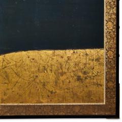 Japanese Six Panel Screen Thatched Pavillion in Cedar Landscape - 3219579