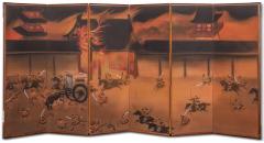 Japanese Six Panel Screen The Burning of Nanto Temple - 3326895