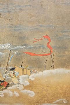 Japanese Six Panel Screen Tosa School Painting of the Battle of Yashima - 1964287