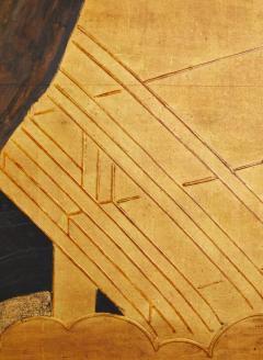 Japanese Six Panel Screen Uji Bridge with Herons and Summer Willow - 3219535