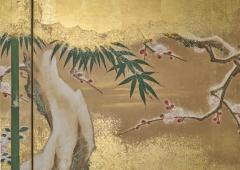 Japanese Six Panel Screen Winter into Spring - 4327496