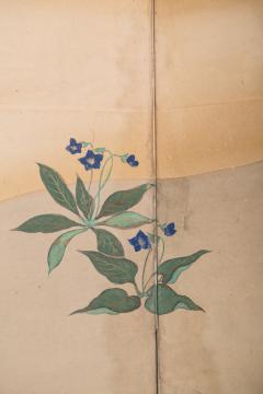 Japanese Six Panel Screen Young Pine and Bell Flowers - 2540214