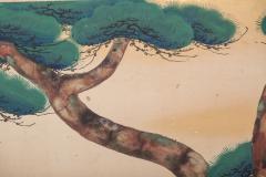Japanese Six Panel Screen Young Pine and Bell Flowers - 2540215