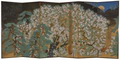 Japanese Six Panel Screen Yozakura - 4250974