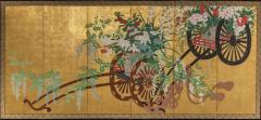 Japanese Six Panel Screens Pair of Festival Carts - 1368616