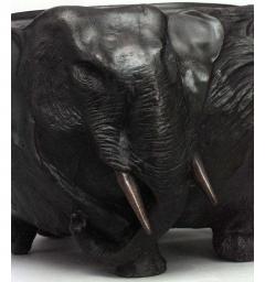 Japanese Style Bronze jardiniere with Animal Heads - 4635604