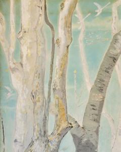 Japanese Two Panel Screen A View Through the Trees - 4713092