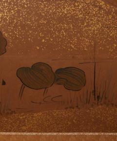 Japanese Two Panel Screen Aquatic Birds and Plants - 3085196