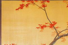 Japanese Two Panel Screen Autumn Maple and Quail - 3310533