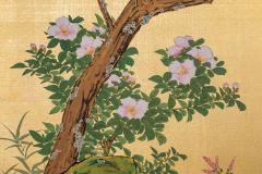 Japanese Two Panel Screen Autumn Maple and Quail - 3310541