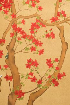 Japanese Two Panel Screen Azalea Tree With Birds - 1631407