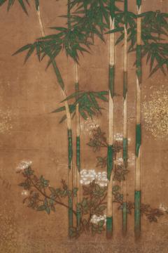 Japanese Two Panel Screen Bamboo Grove on Mulberry Paper with Gold Dust - 2540226