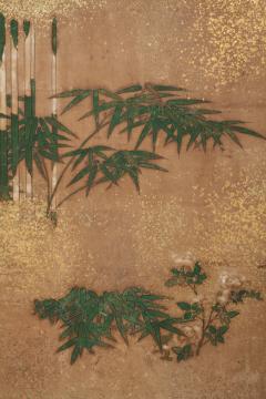Japanese Two Panel Screen Bamboo Grove on Mulberry Paper with Gold Dust - 2540227