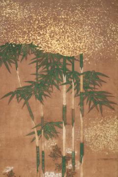 Japanese Two Panel Screen Bamboo Grove on Mulberry Paper with Gold Dust - 2540229