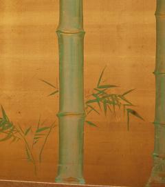 Japanese Two Panel Screen Bamboo and Manchurian Crane - 3198441