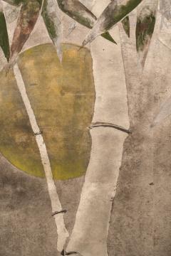 Japanese Two Panel Screen Bamboo in the Moonlight on Silver - 3398009