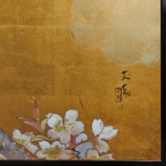 Japanese Two Panel Screen Cherry Blossoms on Gold - 2947182