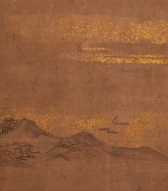 Japanese Two Panel Screen Chinese Landscape - 3085209