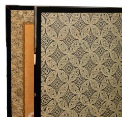Japanese Two Panel Screen Chrysanthemums Over Twig Fence - 3553390