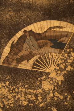 Japanese Two Panel Screen Collection of Fans on Gold - 383830