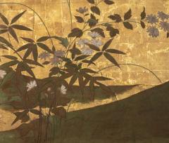 Japanese Two Panel Screen Deer in Autumn Landscape - 4170548