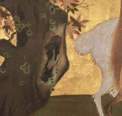 Japanese Two Panel Screen Deer in Autumn Landscape - 4170555