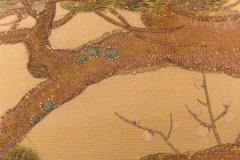 Japanese Two Panel Screen Embroidered Pine at Water s Edge - 1905788