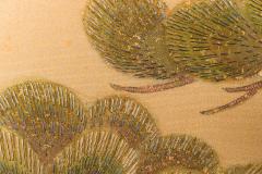 Japanese Two Panel Screen Embroidered Pine at Water s Edge - 1905804