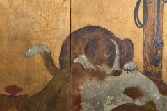 Japanese Two Panel Screen European Hounds - 4512735