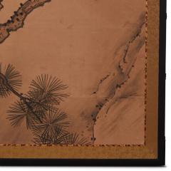 Japanese Two Panel Screen Exotic Birds in Pine Tree - 3119863