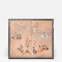 Japanese Two Panel Screen Genpei Warriors - 1344582