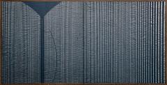 Japanese Two Panel Screen Hand made Paper with Silver and Silk - 701434