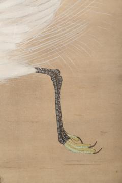 Japanese Two Panel Screen Heron In Water Lily Pond Under Willow - 1368605