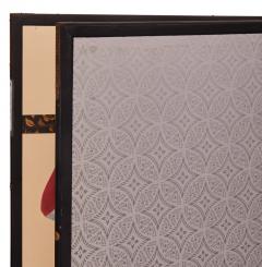 Japanese Two Panel Screen Kimono On Lacquer Rack - 3145952