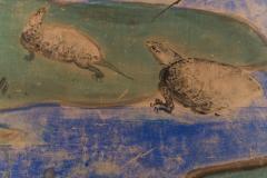 Japanese Two Panel Screen Manchurian Crane and Turtles - 1920224