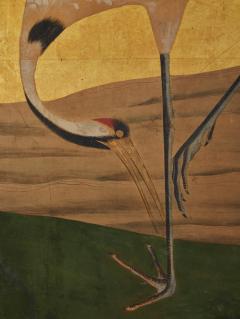 Japanese Two Panel Screen Manchurian Crane by Water s Edge - 3375539