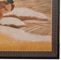 Japanese Two Panel Screen Mandarin Ducks in Winter - 3228464