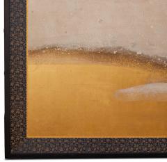 Japanese Two Panel Screen Mandarin Ducks in Winter - 3228466