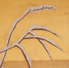 Japanese Two Panel Screen Mandarin Ducks in Winter - 3228468