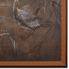 Japanese Two Panel Screen Moonlit Landscape with Geese - 3529202