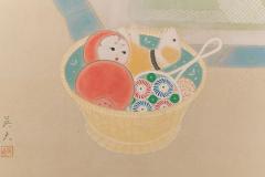 Japanese Two Panel Screen Mother and Child at Bedtime - 3158438