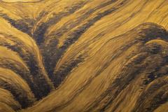 Japanese Two Panel Screen Mountain Landscape on Gold Silk - 3164887